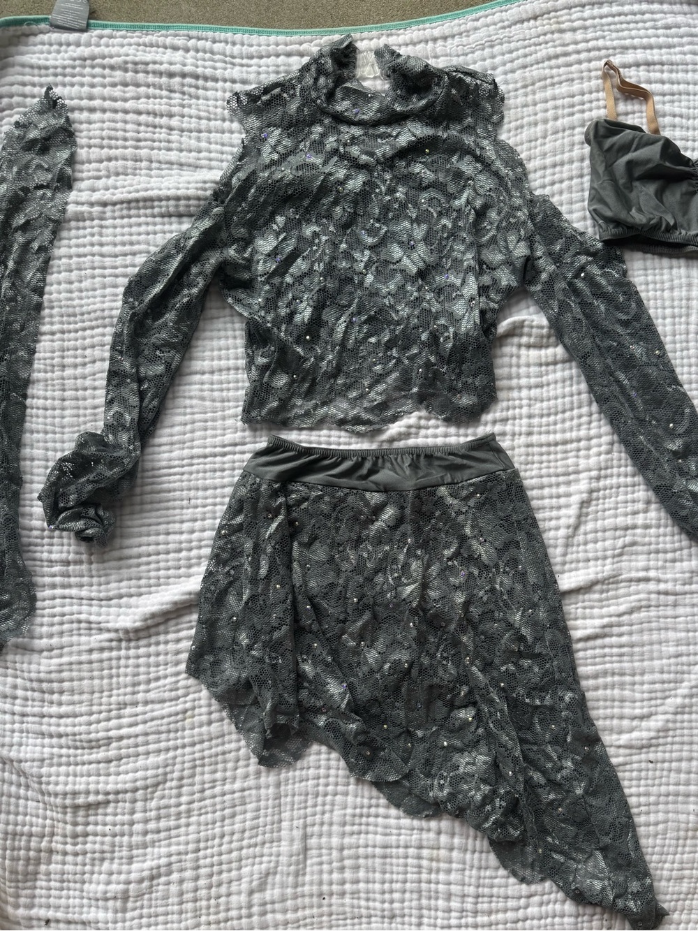 Sheer gray dance costume